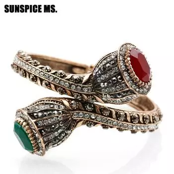 Винтажный браслет в богемном стиле с подвесками для женщин, антикварный браслет синий