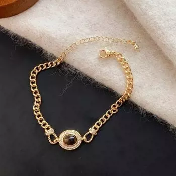 Бренд Mihmily - винтажный браслет в дворцовом стиле, инкрустированный камнями тигрового глаза, изысканный и нежный