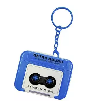 Винтажный брелок-диктофон, маленький записывающий кассетный диктофон-подвеска, текстура АБС, подходит для подарка паре синий