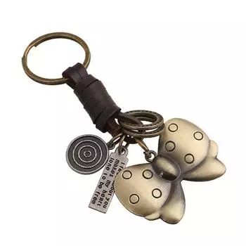 Винтажный брелок для ключей с крылом бабочки и листа, кулон для мужчин, брелок, рождественский подарок