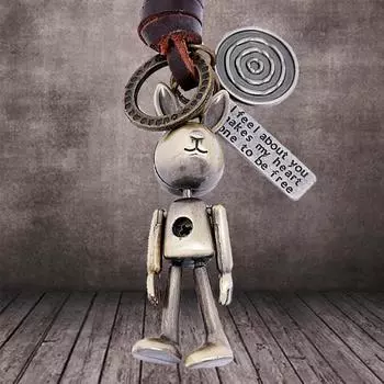 Винтажный бронзовый рюкзак с гравировкой в виде робота, автомобильный брелок, аксессуары, модный подарок ONESIZE