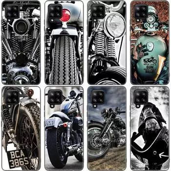 Винтажный чехол для мотоцикла Samsung Galaxy A12 A02S A22 A32 A52 A72 A71 A51 A41 A31 A21 A11 A50 A70 A10S A20S черный мягкий чехол Samsung A41