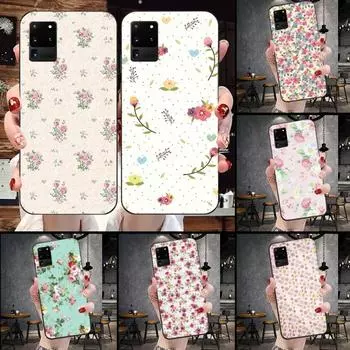 Винтажный чехол для телефона с цветочным принтом для Samsung Galaxy S6 S7 S8 S9 S10 S21 S22 Plus, ультрамягкий черный чехол для телефона Galaxy S30