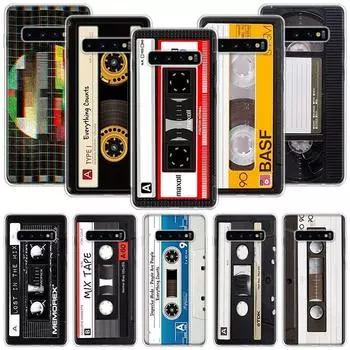 Винтажный чехол для телефона с магнитной лентой и кассетой для Samsung Galaxy S20 FE S10 Plus S21 S22 Ultra S10E S9 S8 S7 Edge J4 + чехол Fundas Samsung S20 FE