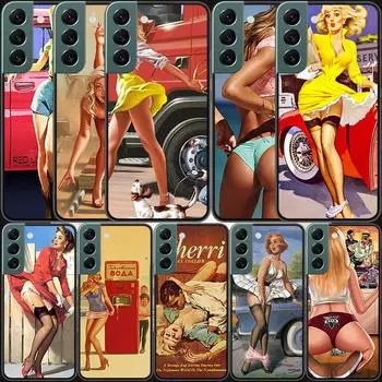 Винтажный чехол для телефона WW2, сексуальный Pin up Girl для Samsung A15 A25 A35 A55 Galaxy A70S A50S A30S A30 A40 A71 A51 A41 A31 A21 A11 A01 A2 Samsung A20