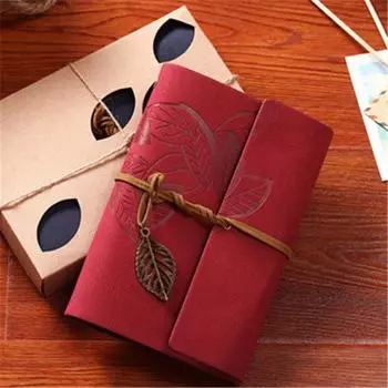 Винтажный чехол из искусственной кожи с вкладышами, пустой блокнот, журнал, дневник, подарок вино красного