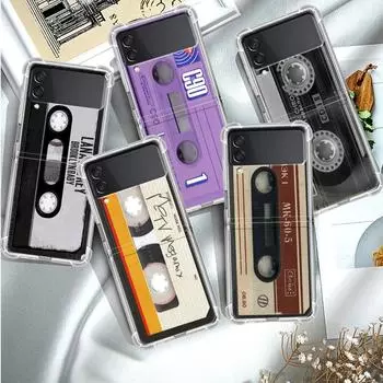 Винтажный чехол-кассета для камеры Samsung Galaxy Z Flip 3 4 5g Funda Z Flip3, прозрачный жесткий противоударный чехол для ПК, чехол для телефона Samsung Z Flip 5G