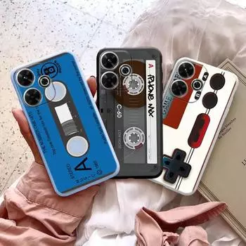 Винтажный чехол-лента для iPhone Samsung A55 S24 FE S25 M35 A06 Xiaomi Redmi Note 13 Pro 14C Huawei Honor 200 противоударный матовый чехол для телефона с защитой от царапин Samsung Galaxy S9 Plus синий