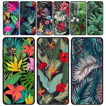 Винтажный чехол с банановым листом и цветком для Samsung Galaxy A51 A71 A01 A11 A21 A21s A31 A41 A72 A52 A42 A32 A22 A12 A02 A02s F42 For Samsung A22 5G