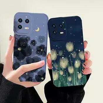 Винтажный чехол с цветами и листьями для Xiaomi Mi 11 13 Lite 12T 11T 10T Poco X4 X3 X5 Pro Redmi 10C Note 12 10 11S 10S 9 Pro, мягкий чехол Redmi Note 12 Pro