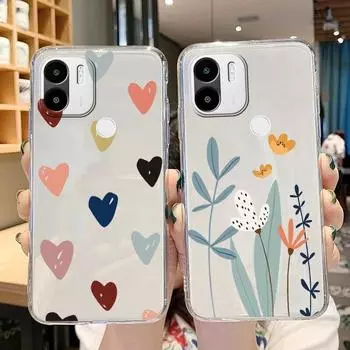 Винтажный чехол с цветами Redmi A1 A2 Plus 4G, прозрачный чехол из мягкого ТПУ с мультяшным узором для RedmiA1 + Coque A 2 Plus, противоударные защитные сумки с леопардовым принтом Redmi A1 Plus 4G