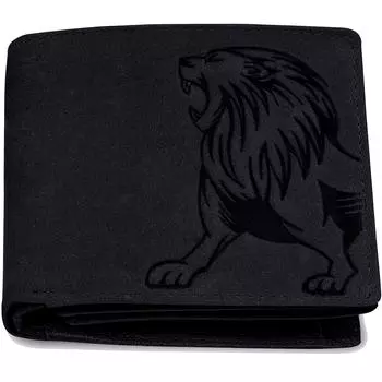 Винтажный черный кожаный кошелек Leo с блокировкой RFID для мужчин