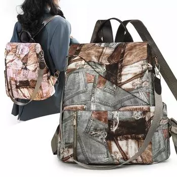 Винтажный цветной черный рюкзак, женская сумка через плечо большой емкости розовый