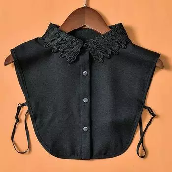 Винтажный цветочный кружевной воротник с искусственным воротником для женщин, отворот на пуговицах, съемный белый отворот, полурубашка с искусственным воротником для девочек, съемный декор