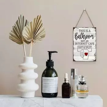 Винтажный деревянный знак саркастический подвесной знак вечеринка настенный декоративный знак для ванной комнаты с надписью «Посторонним вход воспрещен» 1pc