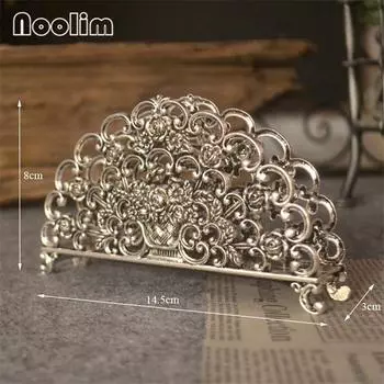 Винтажный держатель для салфеток из цинкового сплава – ретро-стойка для салфеток для дома или ресторана Silver