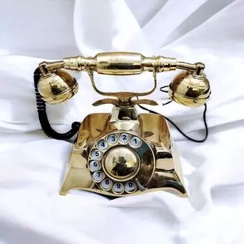 Винтажный дисковый телефон, старинный подсвечник, стационарный телефон, телефон