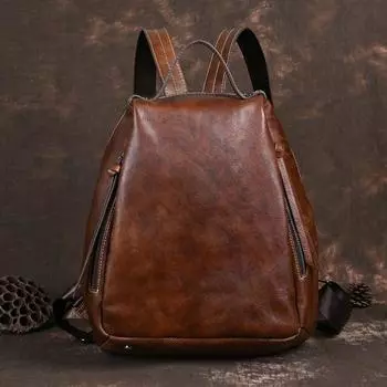 Винтажный дизайн, чистые цвета, рюкзаки, натуральная кожа, сумки на плечо для женщин, дамские сумки-кошельки GZW 26cm*12cm*34cm коричневый