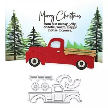 Винтажный дизайн грузовика, стильный металлический трафарет для резки DIY, альбом для скрапбукинга, фототиснение, бумажная карта, ремесленный декор серебряный