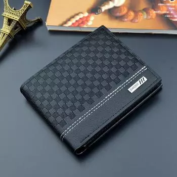 Винтажный дизайн, мужские короткие кошельки, держатель для карт из искусственной кожи, кошелек для монет, кошелек 12*9.8*2.3cm чёрный
