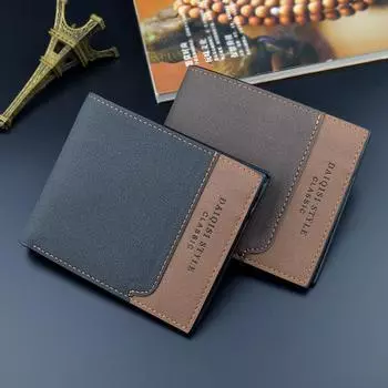 Винтажный дизайн, мужской короткий кошелек, держатель для карт из искусственной кожи, двойные кошельки, деловой кошелек для монет