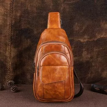 Винтажный дизайн натуральная кожа мужские нагрудные сумки модные дорожные сумки денежные пакеты мужские сумки для телефонов GZW 16.5cm*30cm*9.5cm коричневый