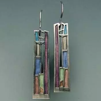 Винтажный длинный кулон в богемном стиле, серьги-крючки, многоцветные ювелирные изделия с камнями для банкетных подарков