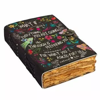 Винтажный дневник с кожаным принтом, дневник на 200 немаркированных старых страниц для офиса и личного использования, путешествий и пустого блокнота для рисования 5*7 Inches чёрный