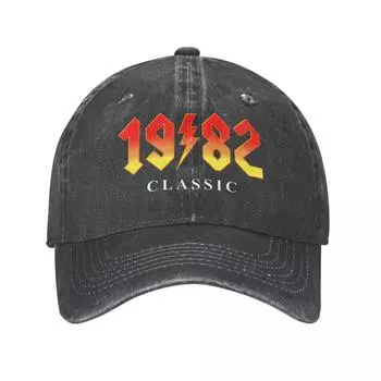 Винтажный джинсовый подарок на 40-летие Rockin с 1982 года, бейсбольная кепка в стиле рок, шляпы от солнца для папы, Snapback Casquette Gorras One Size