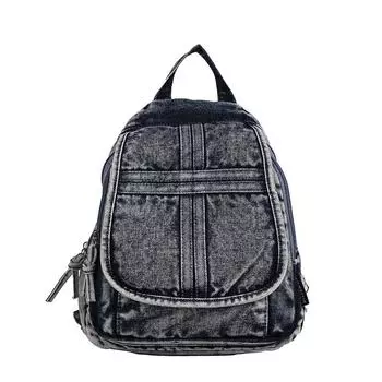 Винтажный джинсовый рюкзак Женская нагрудная сумка Дорожная сумка Многофункциональная сумка через плечо синий