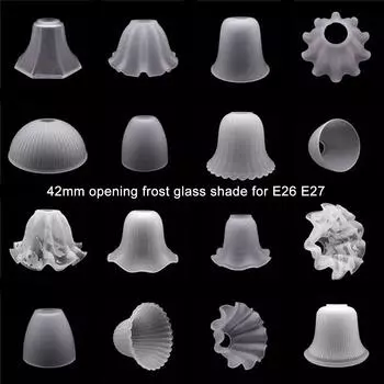 Винтажный E27 матовый белый стеклянный абажур для замены с отверстием 4,2 см, матовый абажур в форме колокола с отверстием 42 мм для подвесного освещения