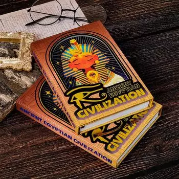 Винтажный египетский настенный рисунок Чехол для глажки холодным утюгом Тройной Магнитная застежка Блокнот Студенческий Креативный справочник