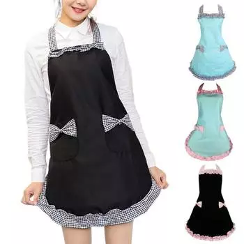 Винтажный фартук для кухни в стиле ретро, фартук для выпечки, регулируемый шейный ремешок, халат для готовки на День матери, подарок чёрный/синий