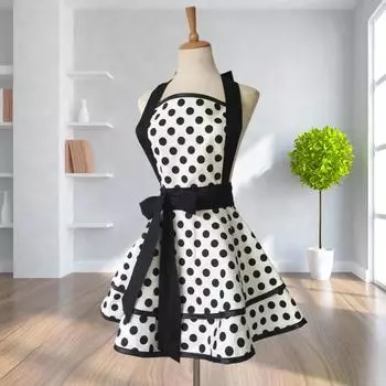 Винтажный фартук для женщин, кухни, приготовления пищи, выпечки, барбекю, гриля, полоски, закрывающие грудь до колена белый/чёрный
