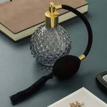 Винтажный флакон духов с длинными кисточками, распылитель для духов, многоразовый черный чёрный