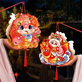 Винтажный фонарь 2025 года Змеи, традиционный весенний фестиваль, украшение дома на Новый год Style 3