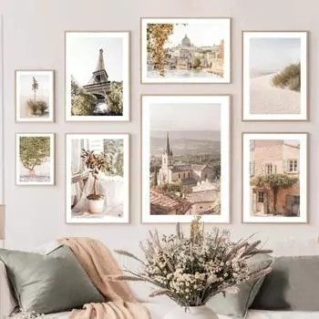 Винтажный французский деревенский настенный рисунок Белая пустыня Апельсиновое дерево HD Печать Плакат для гостиной Спальня Декор Классический домашний декор 21cm30cm NoFrame