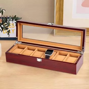 Винтажный футляр для часов с прозрачной акриловой крышкой, органайзер для хранения часов, шкатулка для часов на День святого Валентина hold 12 pcs