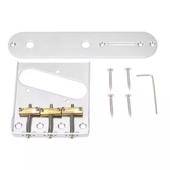 Винтажный гитарный бридж с латунным 3-седельным седлом, полусторонняя сборка с контрольной панелью, электрогитары, замена