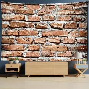 Винтажный гобелен из кирпича и камня, настенный гобелен в стиле хиппи, тапиз, арт, психоделическое колдовство, домашний декор, фоновая ткань 95x70cm