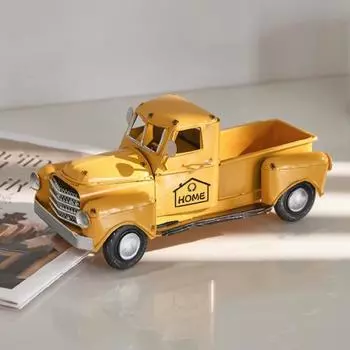 Винтажный грузовик, украшение, металлический грузовик, центральный элемент с подвижными колесами, коллекционное ретро-украшение для грузовика, многоярусный поднос, декор стола в фермерском доме белый
