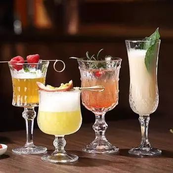 Винтажный хрустальный бокал для спиртных напитков, бокал для коктейля, гравированный бокал для вина, бокалы для виски, стакан для сока, пивная кружка, домашний бар, посуда для напитков 301-400ml