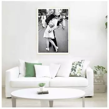 Винтажный художественный черно-белый постер с поцелуем победы, Нью-Йорк, холст, живопись, фотографии, печать на стенах дома 21cm30cm NoFrame