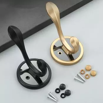 Винтажный имитация антикварного крючка из цинкового сплава, черно-золотистая вешалка для одежды, креативная настенная вешалка для пальто и шляп, бытовая чёрный