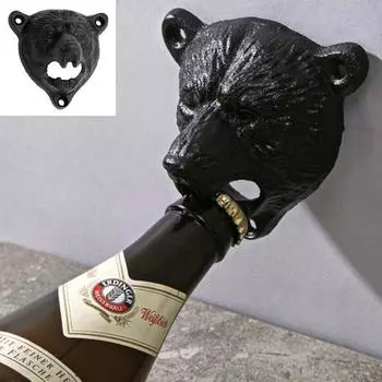 Винтажный инструмент, настенный медведь, дизайн, открывалка для бутылок, кухонные чугунные аксессуары, декабрь