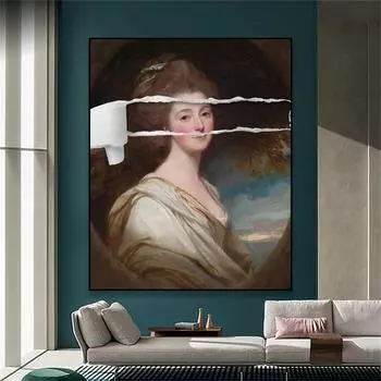 Винтажный измененный художественный постер с портретом Джейн Хоскинс, принты, картина маслом в стиле рококо, Джордж Ромни, классическая картина на холсте, домашний декор 21cm30cm NoFrame