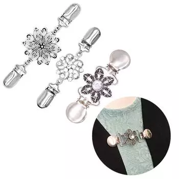 Винтажный кардиган из сплава с цветочным принтом, женское платье, воротник-свитер, зажим для одежды