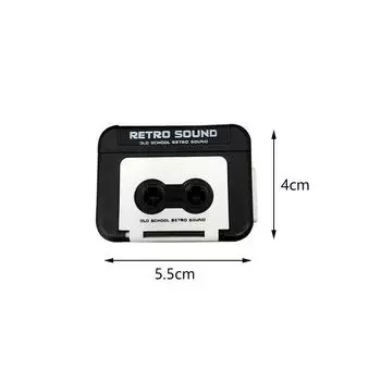 Винтажный кассетный магнитофон музыкальный брелок кулон милый мини-плеер памятный брелок для пары ювелирные изделия подарок чёрный