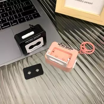 Винтажный кассетный магнитофон музыкальный брелок кулон милый мини-плеер памятный брелок для пары ювелирные изделия подарок чёрный