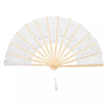 Винтажный китайский стиль полый кружевной складной веер для вечеринки свадебный декор PropWhite белый